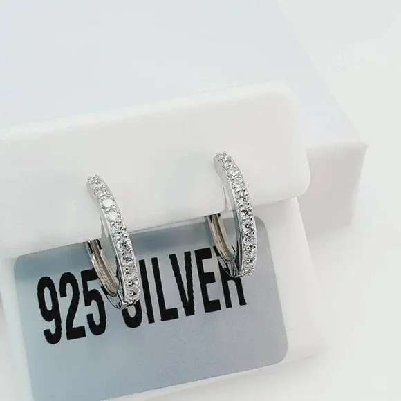 "925 Sterling Silver Cubic Zirconia Earrings, U19254900 - Picture 3 of 10